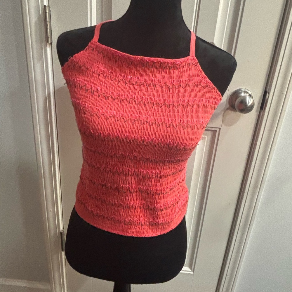 Coral Smocked Women's Top